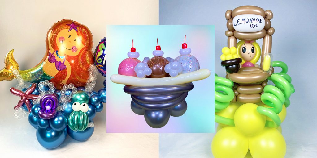 A variety of awesome balloon arrangements by Anthony the Balloon Kid