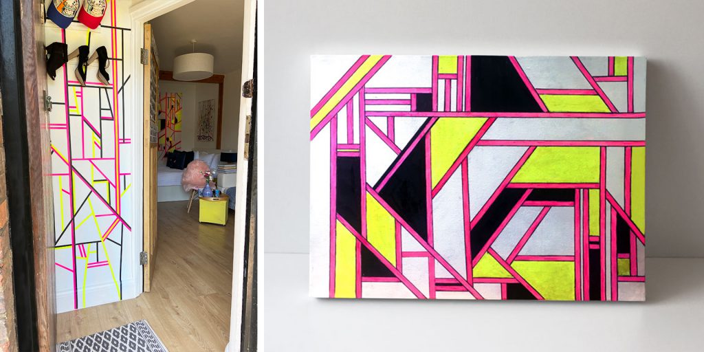 Artist Monmontapeart likes to make both small and large scale tape art pieces