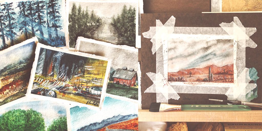 Jen's watercolor paintings are inspired by her photography