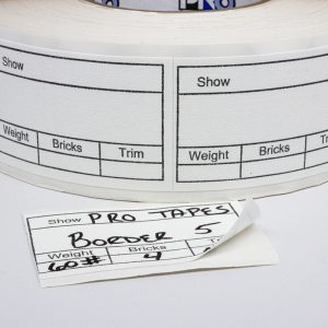 Pro® Gaff Flyhouse Rigging Label Tape White Printed Black