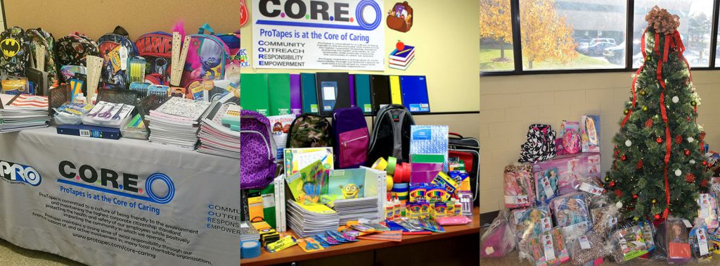 Pro Tapes gives back to the community with donations and fundraising via the C.O.R.E. Program.