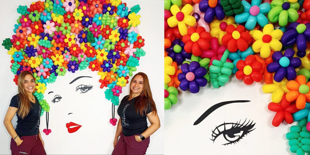 The Globos Manas created this balloon mural while preparing a workshop