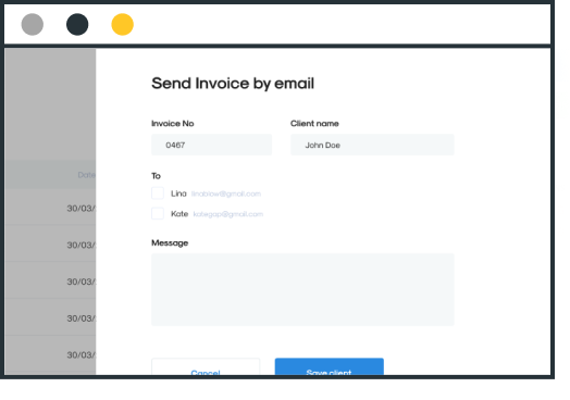 Send online invoices to multiple recipients