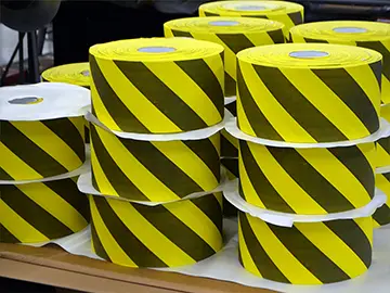 Flexo Printed Cable Path Printed with Black and Yellow Stripes